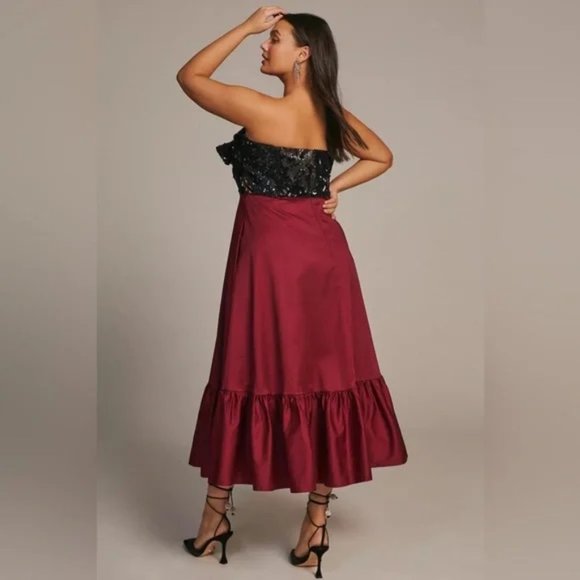 Anthropologie Hutch Sequin Bow Midi Dress Plus Size 16 - Picture 5 of 6